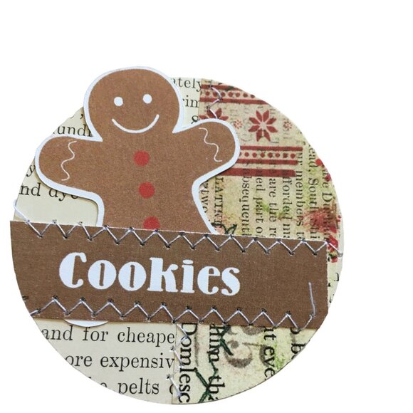 10 Christmas Junk Journal Ephemera Handmade Sewn Scrapbooking Embellishments mq - Picture 6 of 9